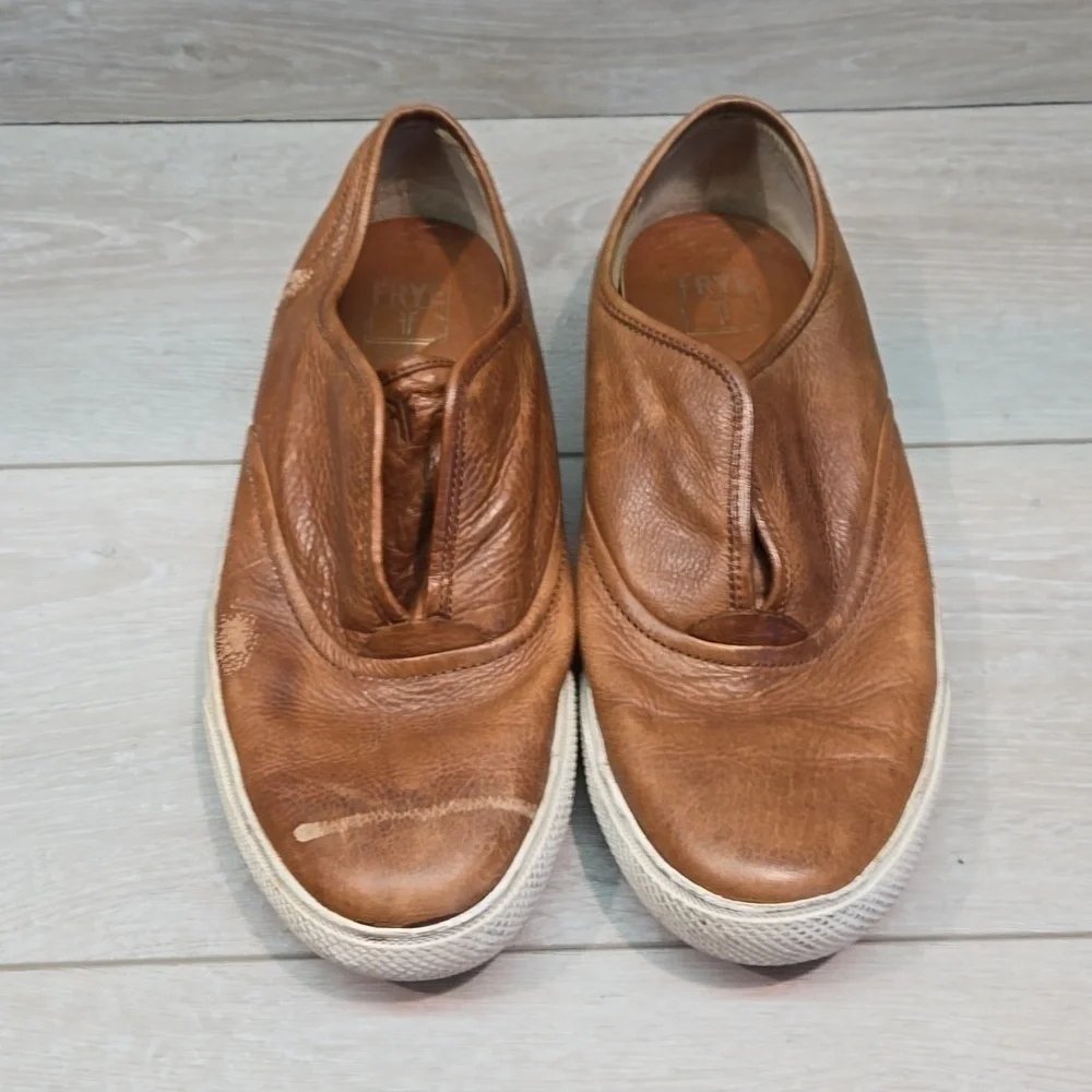 Frye Mens Leather Loafer Slip on sneakers shoes sz 10.5